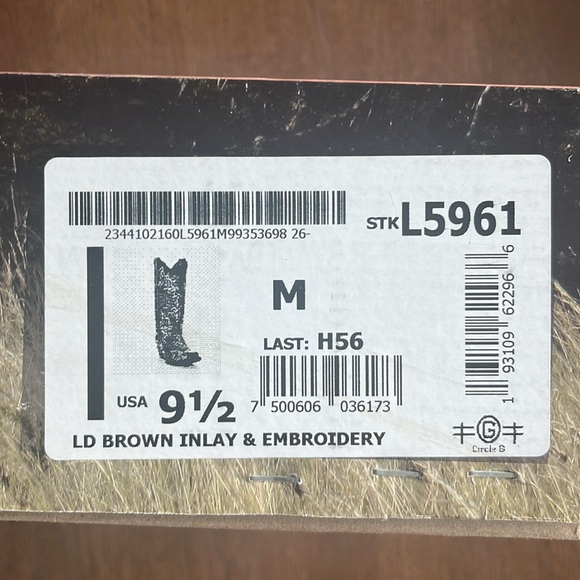 Corral Circle G snip toe cowboy boots 9.5 New In Box - Picture 2 of 13